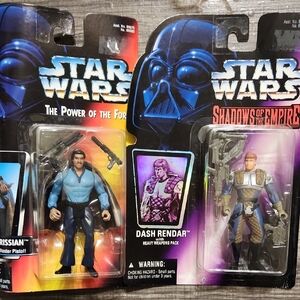 Star Wars Lando 1995 & 96 And Dash  Action Figures - Blue and Purple